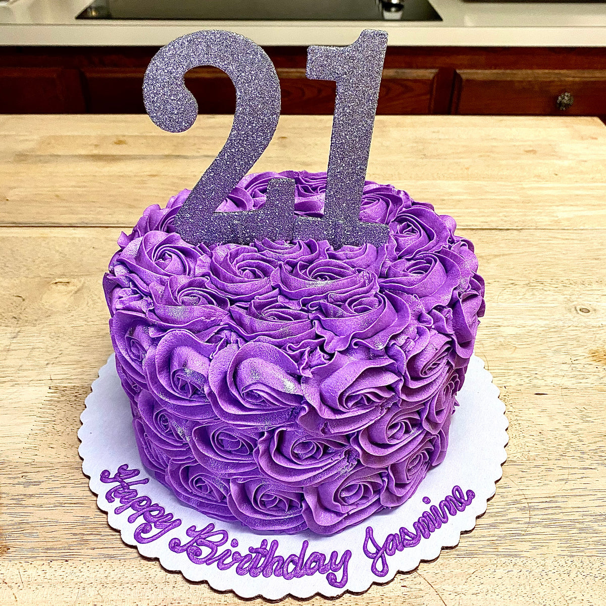 First attempt decorating with “brush strokes” on a cake. Amaretto cake with  chocolate buttercream : r/cakedecorating