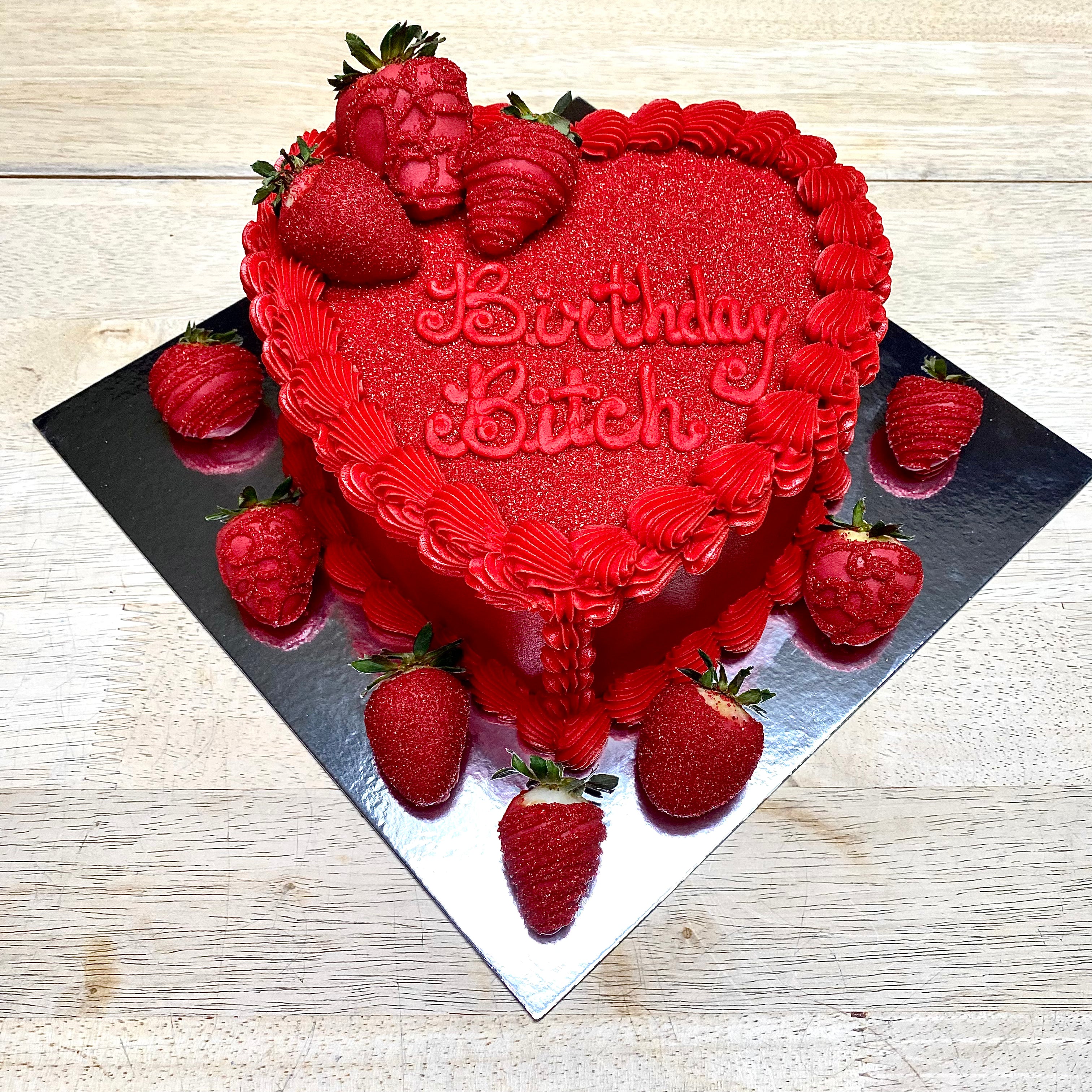 Sweetheart Cake w/ Berries – A Tasty Affair Cakes and Treats LLC